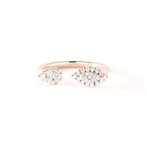 Open Shank Marquise Pear Diamond Accent Ring Rose Gold
