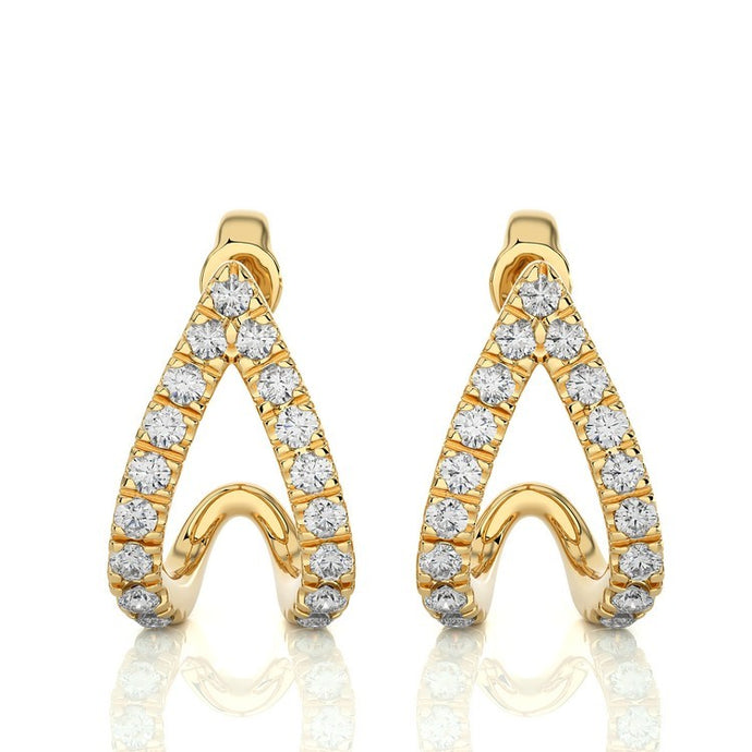 Split Chevron Diamond Earrings