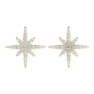 Starburst Star Diamond Earrings