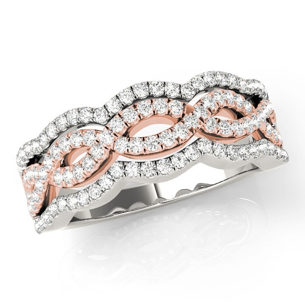 Infinity Two tone Multi Row Fashion Right hand Rose Gold Ring