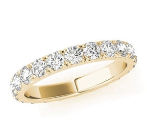 14k yellow gold French Pave Eternity Band