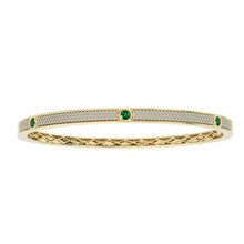 Emerald and Diamond Pave Bangle Bracelet