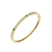 Emerald and Diamond Pave Bangle Bracelet