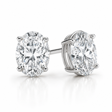 Lab Grown Oval Shape Stud Earrings