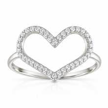 Large Open Heart Diamond Ring