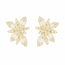 Diamond butterfly cluster earrings