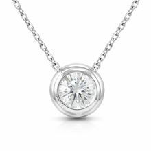 Diamond Double Large Bezel Solitaire Necklace