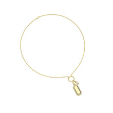 Engravable Dog Tag Pendant with Diamond Halo