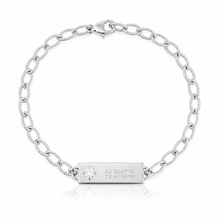 Engravable Plate Single Diamond Bracelet