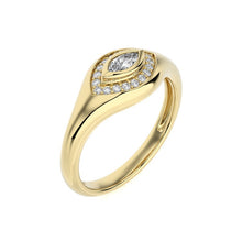 Evil Eye Marquise Signet Diamond Ring