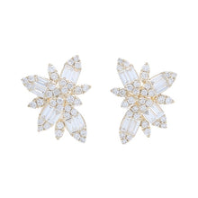 Diamond butterfly cluster earrings