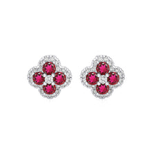 Ruby & Diamond Clover earrings