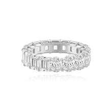 Lab Grown Half Emerald Half Oval Diamond Eternity Band