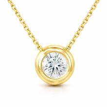 Diamond Double Large Bezel Solitaire Necklace