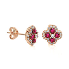 Ruby & Diamond Clover earrings