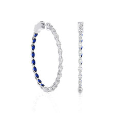 Emerald Gemstones Diamond Inside Out Hoop earrings