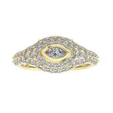Evil Eye Marquise Pave Signet Diamond Ring