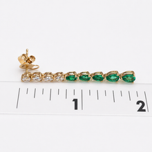 Emerald Pear Shape Long Drop Earrings