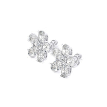 Oval Flower Diamond Earrings