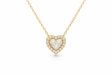 14K Illusion Halo Heart Diamond Necklace