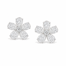 Lab Grown Pear Flower Petal Earrings