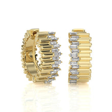 Baguette wide hoop earrings