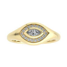 Evil Eye Marquise Signet Diamond Ring