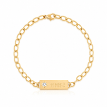 Engravable Plate Single Diamond Bracelet
