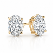 Lab Grown Oval Shape Stud Earrings