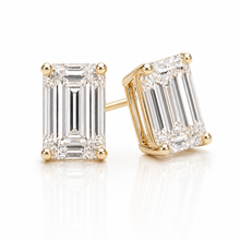Lab Grown Emerald Cut Stud Earrings
