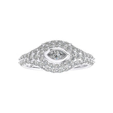 Evil Eye Marquise Pave Signet Diamond Ring