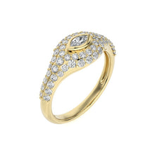 Evil Eye Marquise Pave Signet Diamond Ring