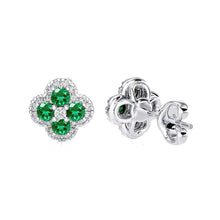Emerald & Diamond Clover earrings