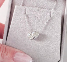 Lab Grown East-West Milgrain Bezel Pear Shape Solitaire Necklace