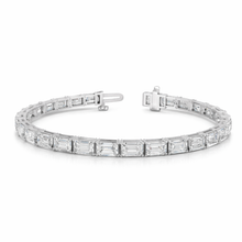 Lab Grown East West Emerald Diamond Tennis Bracelet