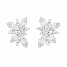 Diamond butterfly cluster earrings