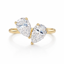 Lab Grown 4ct Two Stone Pear Toi Et Moi Diamond Ring