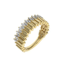 Baguette Art Deco Stackable Wide Diamond Ring