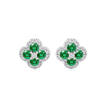 Emerald & Diamond Clover earrings