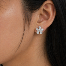 Pear Flower Petal Diamond Earrings