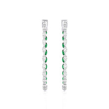 Emerald Gemstones Diamond Inside Out Hoop earrings