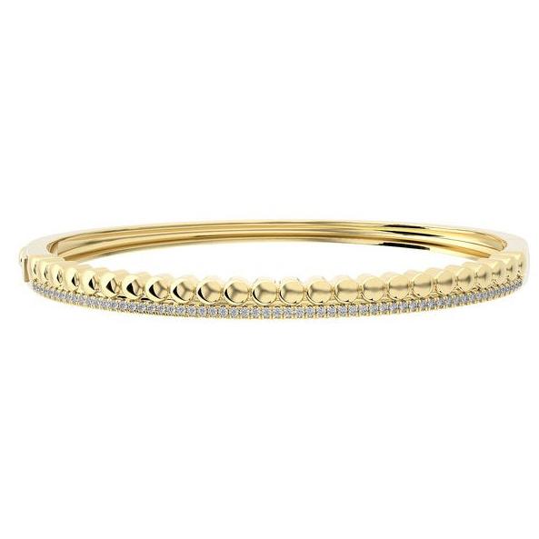 Beaded Diamond Tennis Line Bangle Bracelet