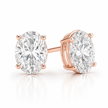 Lab Grown Oval Shape Stud Earrings