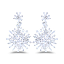 Baguette starburst Diamond Drop Earrings