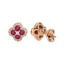 Ruby & Diamond Clover earrings