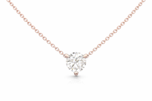 Diamond Solitaire Three Prong "Martini" Necklace