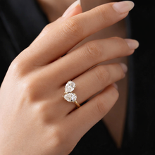 Lab Grown 4ct Two Stone Pear Toi Et Moi Diamond Ring