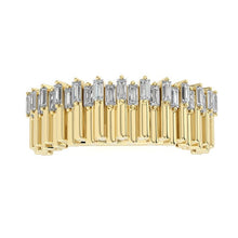 Baguette Art Deco Stackable Wide Diamond Ring