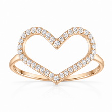 Large Open Heart Diamond Ring