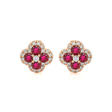 Ruby & Diamond Clover earrings